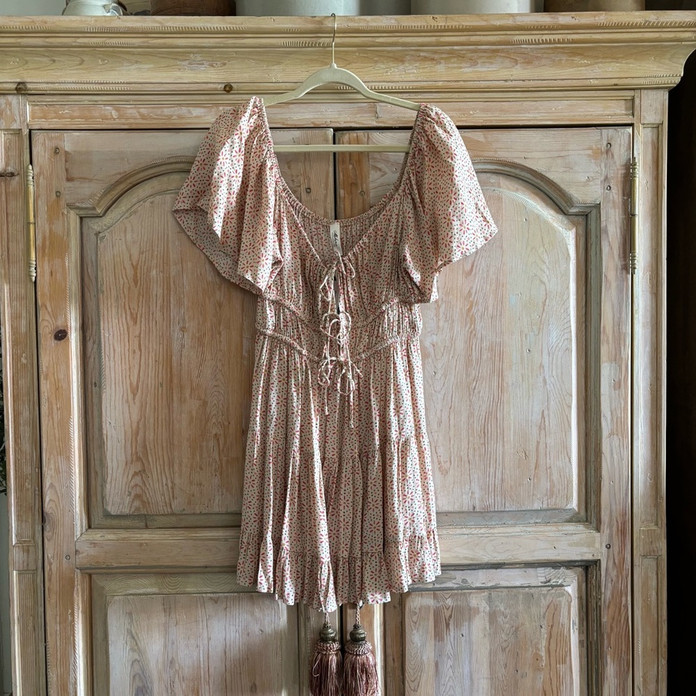 Mahina Pink and Green Floral Dress